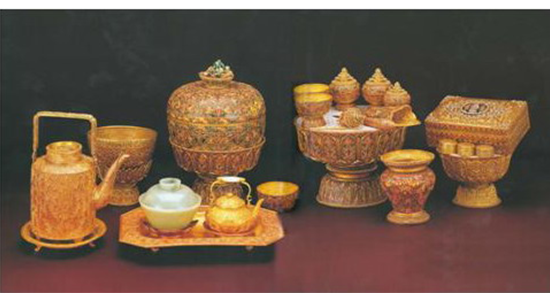 The gold royal utensils of Princess Chakri Sirindhorn